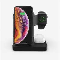 New 2020 trending product luxury gift charging station qi certified 3 in 1 wireless charging stand with USB charge