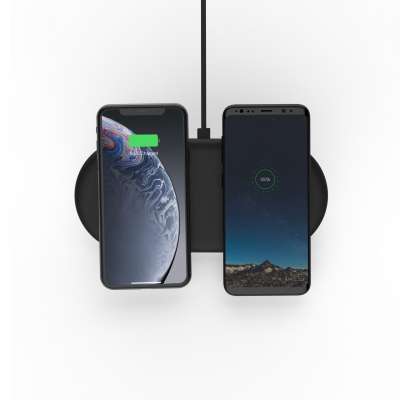 Qi certification dual wireless charger for mobile phone/iphone/AirPods fast charging